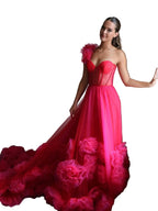 Hot Pink Floral Tulle Gown | Stage & Drag