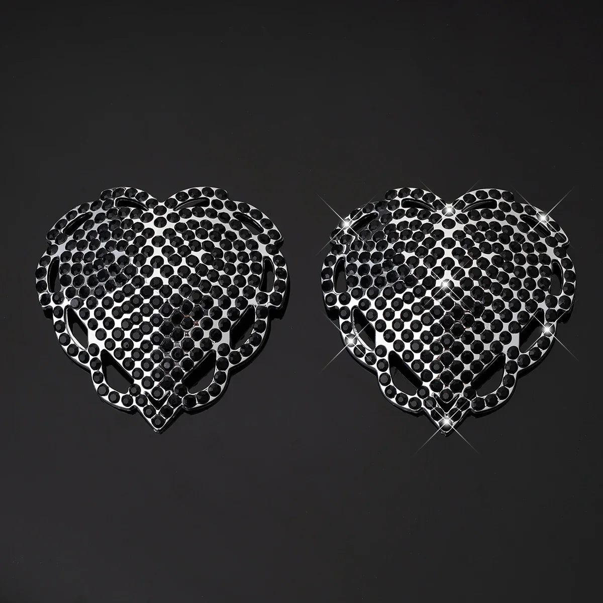 Rhinestone Heart Nipple Pasties | Reusable | 6 Colors