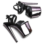 8-Inch Matte Platform Sandals - Slip-On Dance Heels