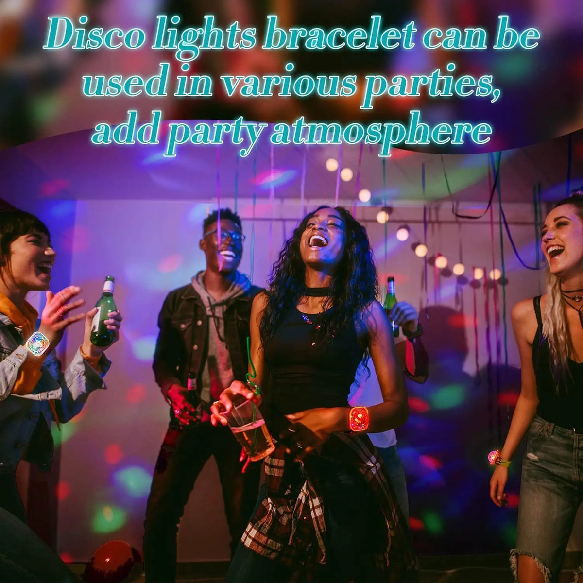 LED Disco Ball Wristband | Sound-Activated Rave Light