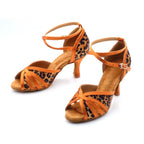 Latin Leopard Dance Heels | Satin | 6–10cm