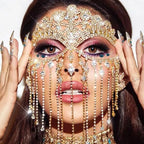 Rhinestone Chain Veil Mask | Crystal Face Jewelry | 15 Styles