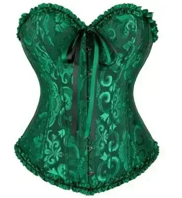 Victorian Overbust Corset | Floral Satin | Plus Size
