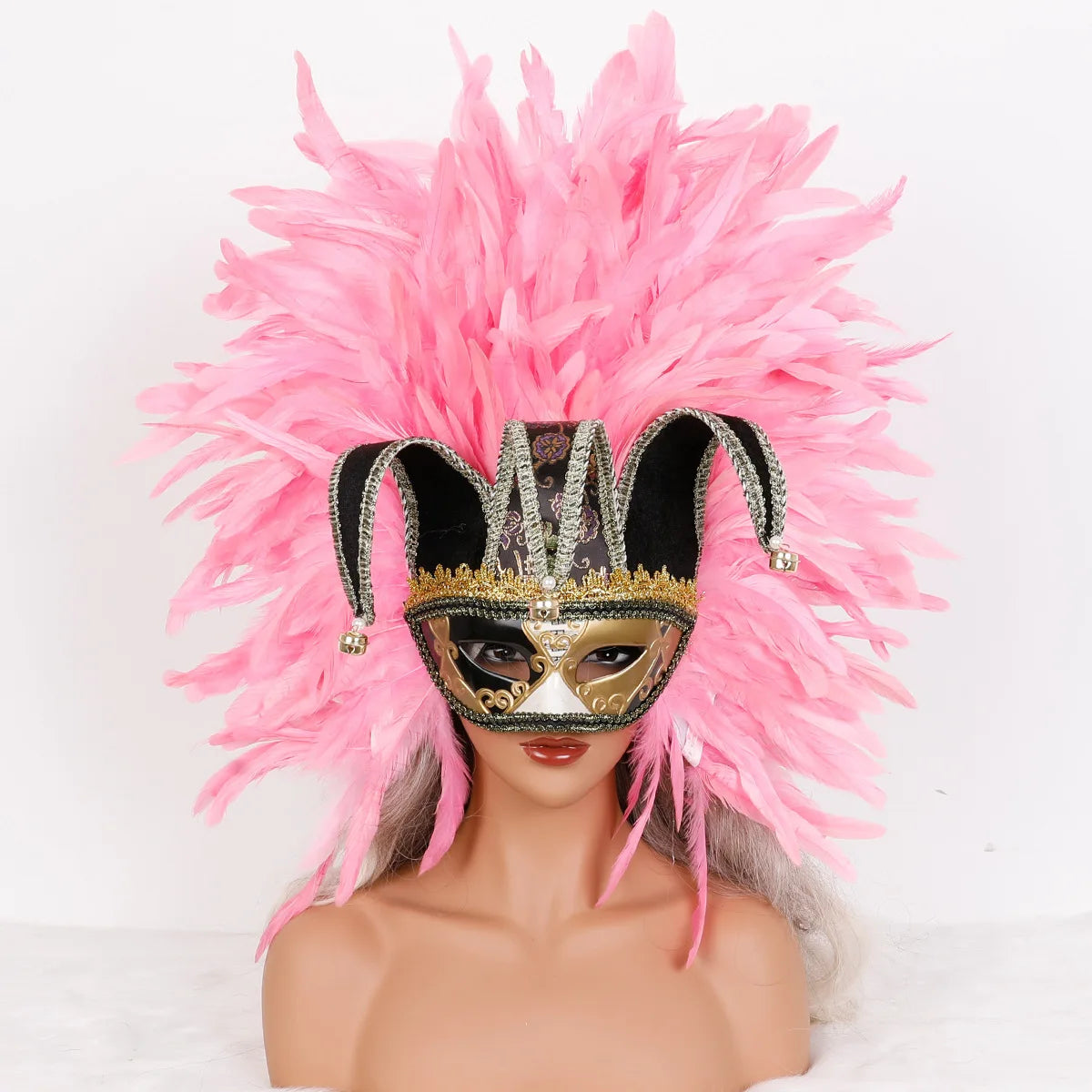 Feather Masquerade Mask | Jester Crown