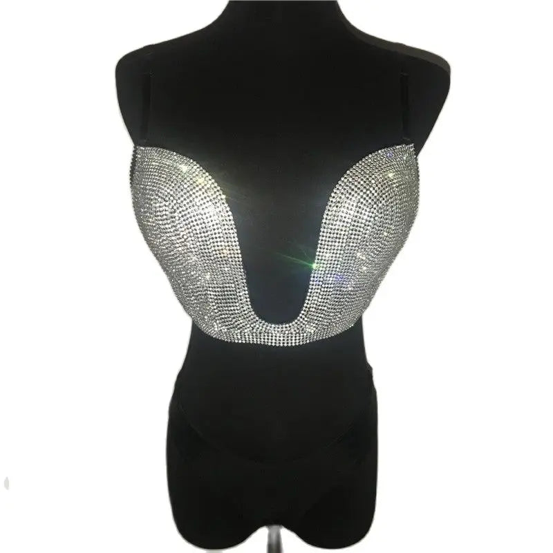 Rhinestone Bikini Set - Crystal Embellished Performance Swimwear