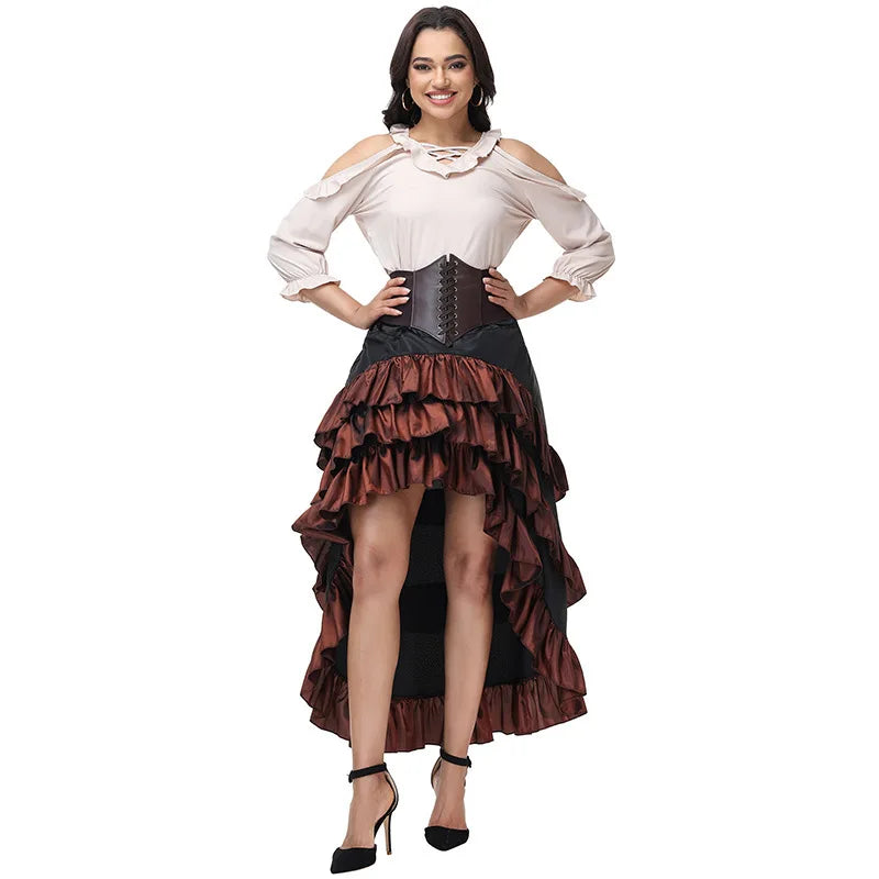 Pirate Buccaneer Costume | Hi-Low Skirt & Top Set
