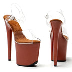 8-Inch Platform Heels with Peep Toe - Slip-On Sandals