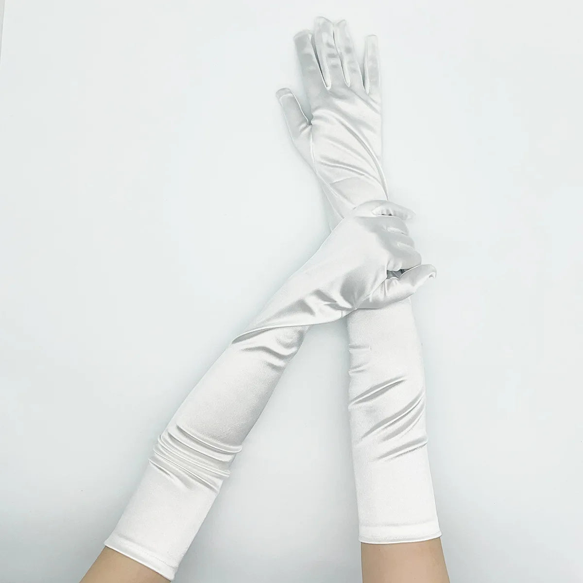 Elbow-Length Satin Gloves | Stagewear