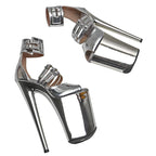 23CM Platform Pole Dance Sandals - Ultra High Heel Open Toe Performance Heels