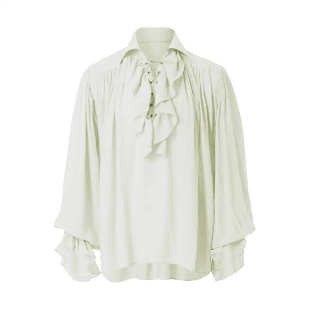 Renaissance Pirate Shirt | Lace-Up | Ruffled Cuffs | 4 Colors | S-3XL
