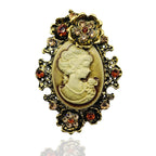 Victorian Cameo Portrait Brooch | Antique Gold & Silver | Vintage Pin
