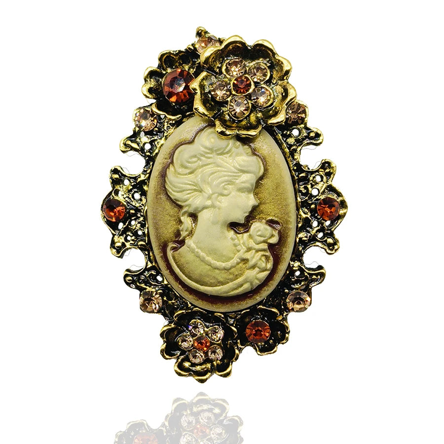 Victorian Cameo Portrait Brooch | Antique Gold & Silver | Vintage Pin