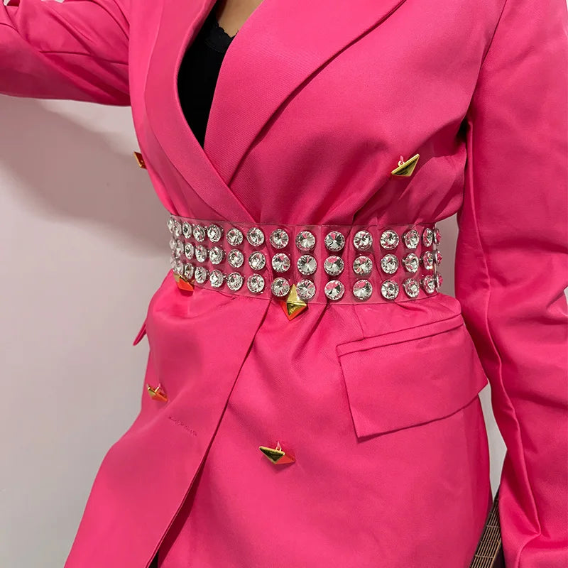 Rhinestone Crystal Wide Belt | Corset Waistband