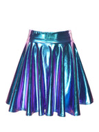 Holographic 3-Piece Set | Crop Top, Skirt & Gloves
