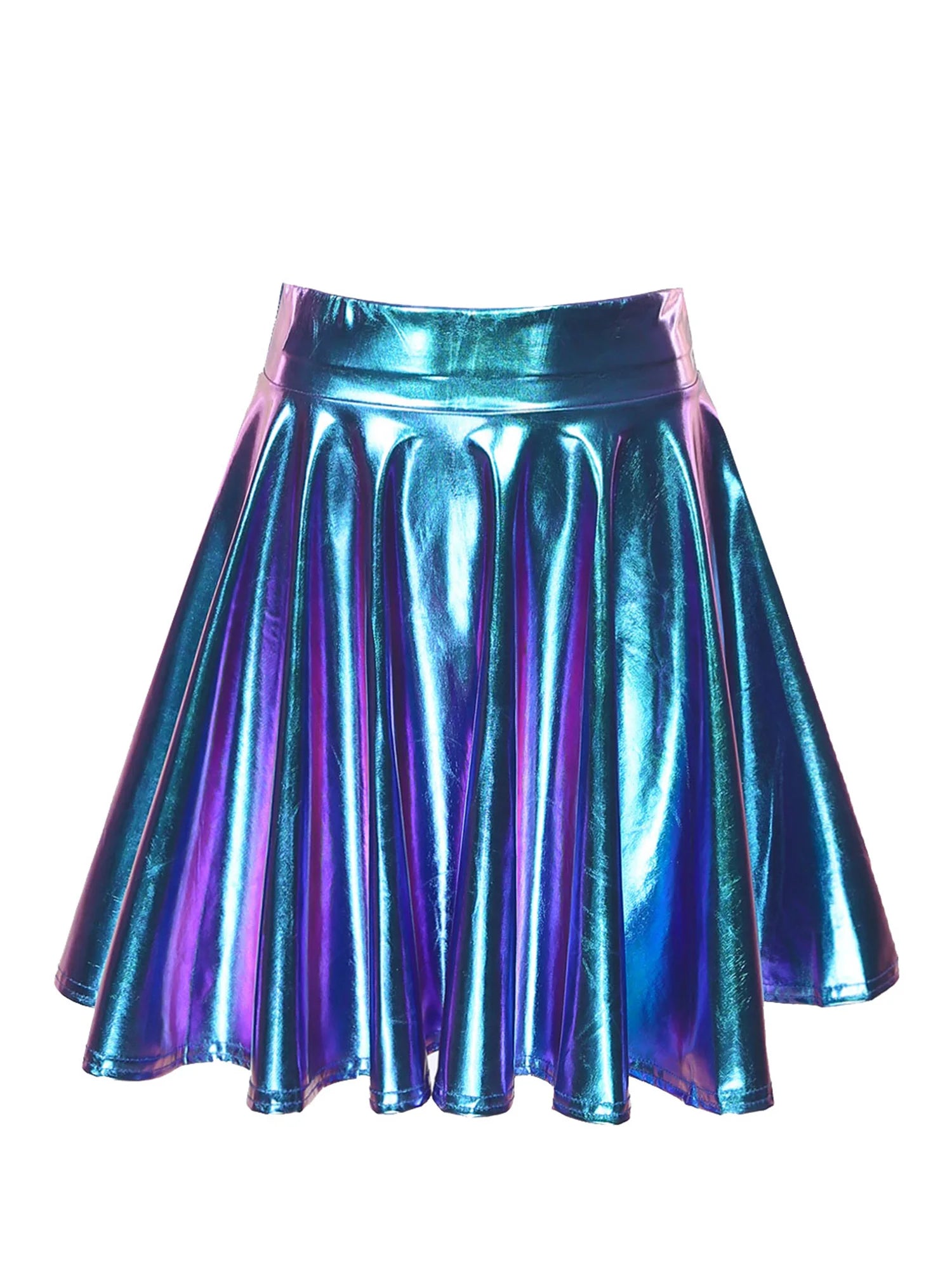 Holographic 3-Piece Set | Crop Top, Skirt & Gloves
