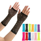 Rhinestone Fishnet Gloves | Fingerless