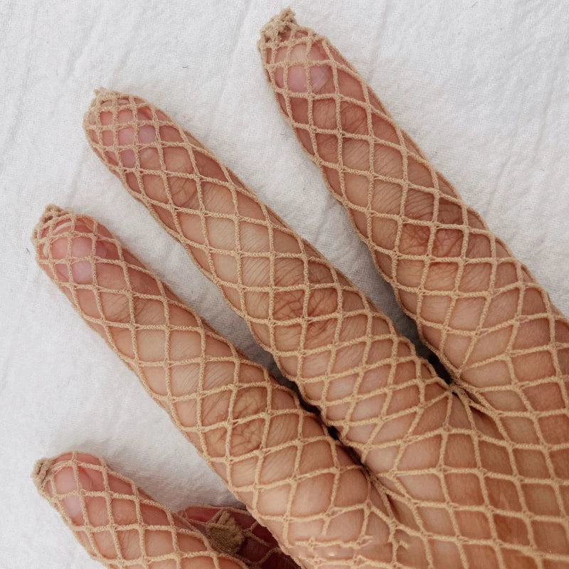 Sheer Fishnet Gloves | Elbow Length