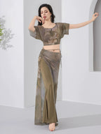 Belly Dance Practice Set | Batwing Top & Flare Pants
