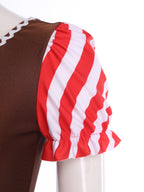 Gingerbread Costume Dress | Candy Cane Trim