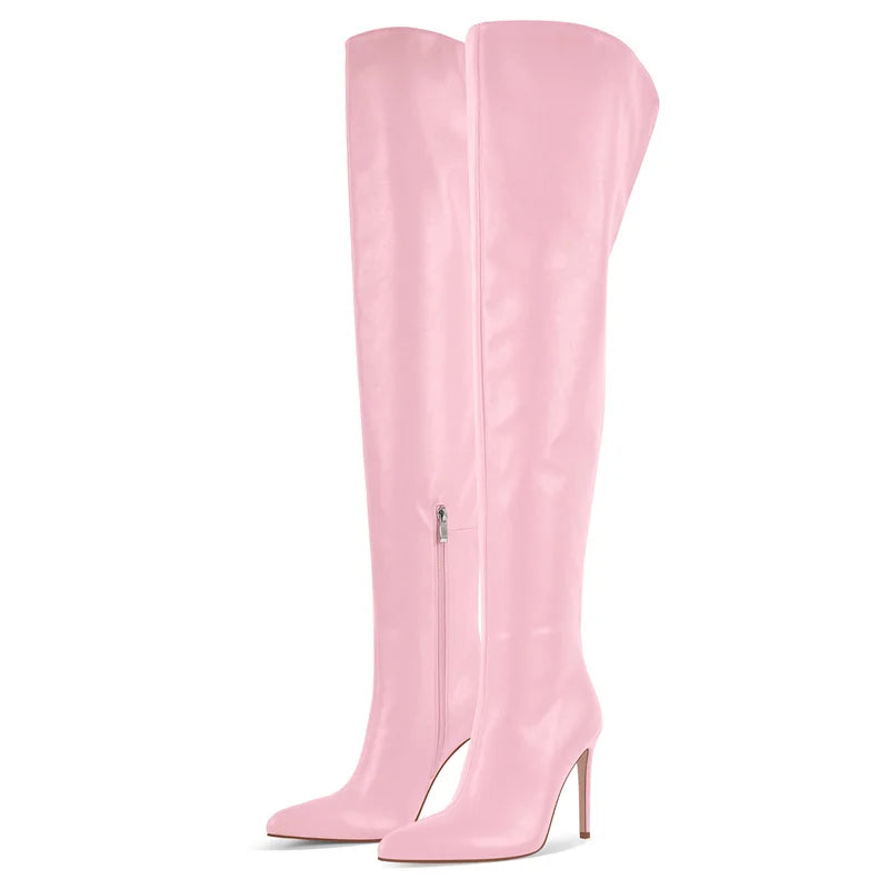 Pointed Over-the-Knee Boots | Stiletto Heel