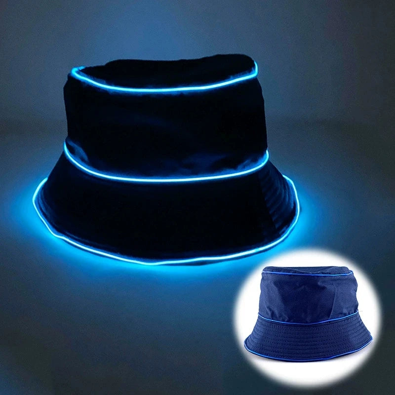 LED EL Wire Glow Bucket Hat | 7 Colors