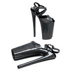 10-Inch Glitter Platform Heels - Ultra High Exotic Dance Sandals