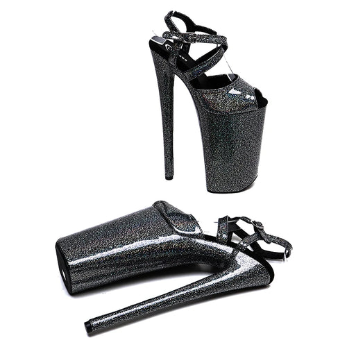 10-Inch Glitter Platform Heels - Ultra High Exotic Dance Sandals