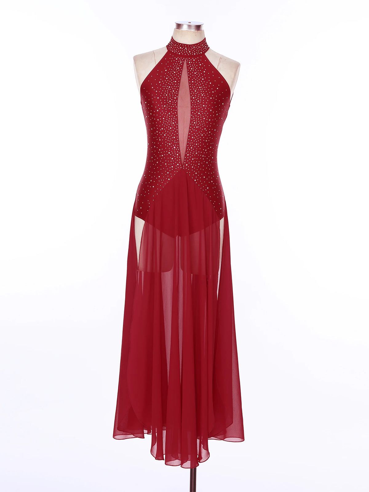Lyrical Dance Dress | Rhinestone Split Chiffon