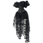 Off-Shoulder Overbust Corset | Black | Ruffle Trim