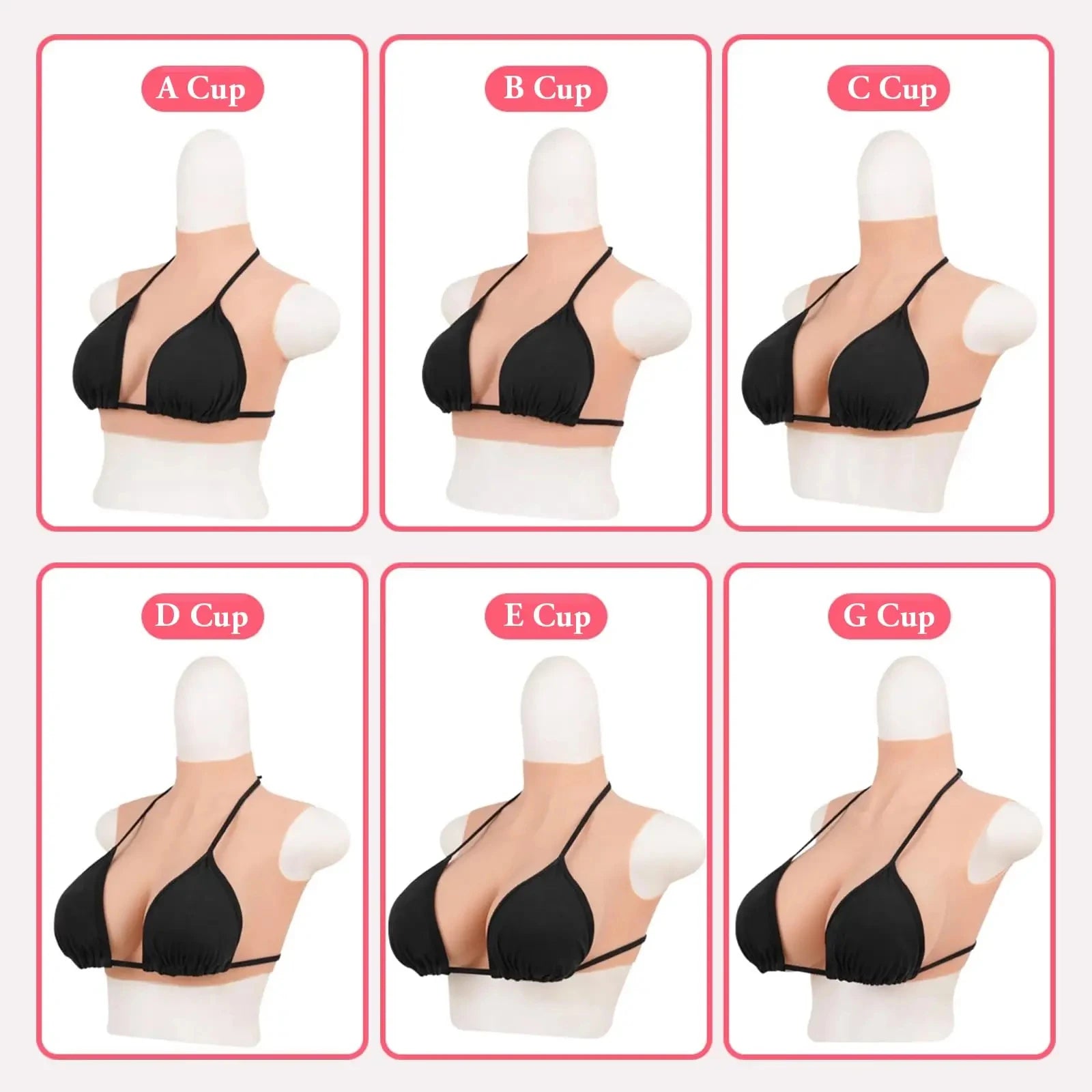 Wearable Silicone Breast Forms | Halter Strap | C–G Cup