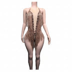Rhinestone Sequin Feather Tassel Leotard | Stage & Dance