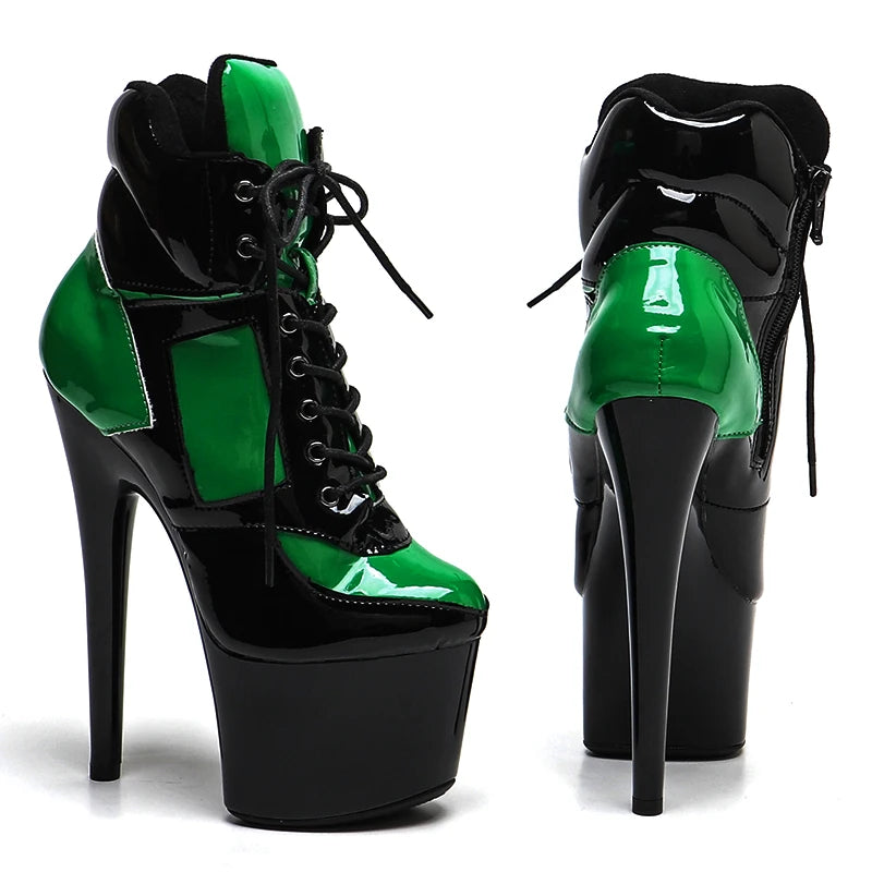 7-Inch Patent Mix-Color Ankle Boots
