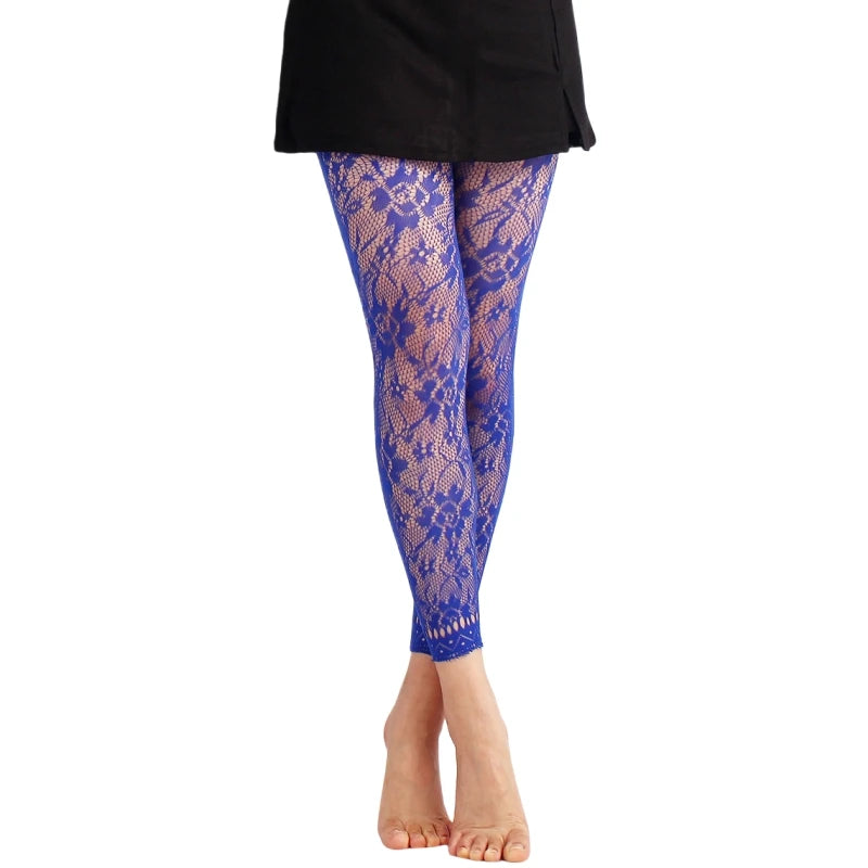 Colored Fishnet Footless Tights | High Waist Leggings | One Size