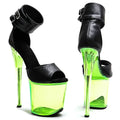Matte Platform Open-Toe Ankle Boots - 8 Inch Pole Dance Heels