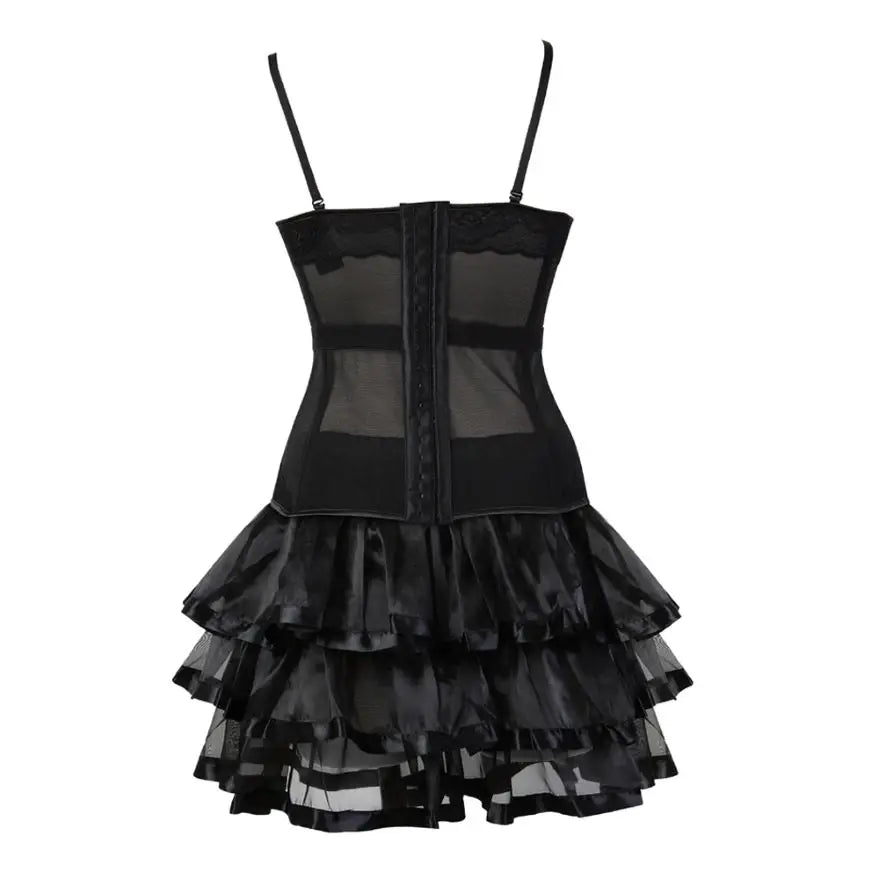 Overbust Corset & Tutu Skirt Set | Straps Cup | Burlesque