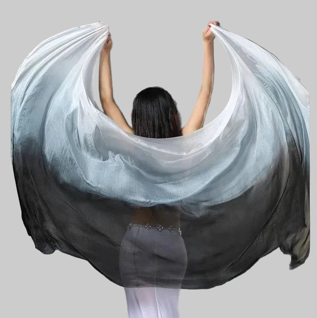 Tie Dye Silk Belly Dance Veil - Performance Scarf 250cm x 114cm