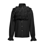 Victorian Ruffle Shirt | Stand Collar | Steampunk