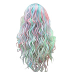 Green Pink Ombre Lace Front Wig | 26 Inch | Natural Wavy