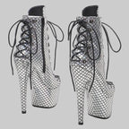 17CM Platform Ankle Boots - 7 Inch High Heel Pole Dance Boots
