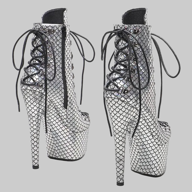 17CM Platform Ankle Boots - 7 Inch High Heel Pole Dance Boots