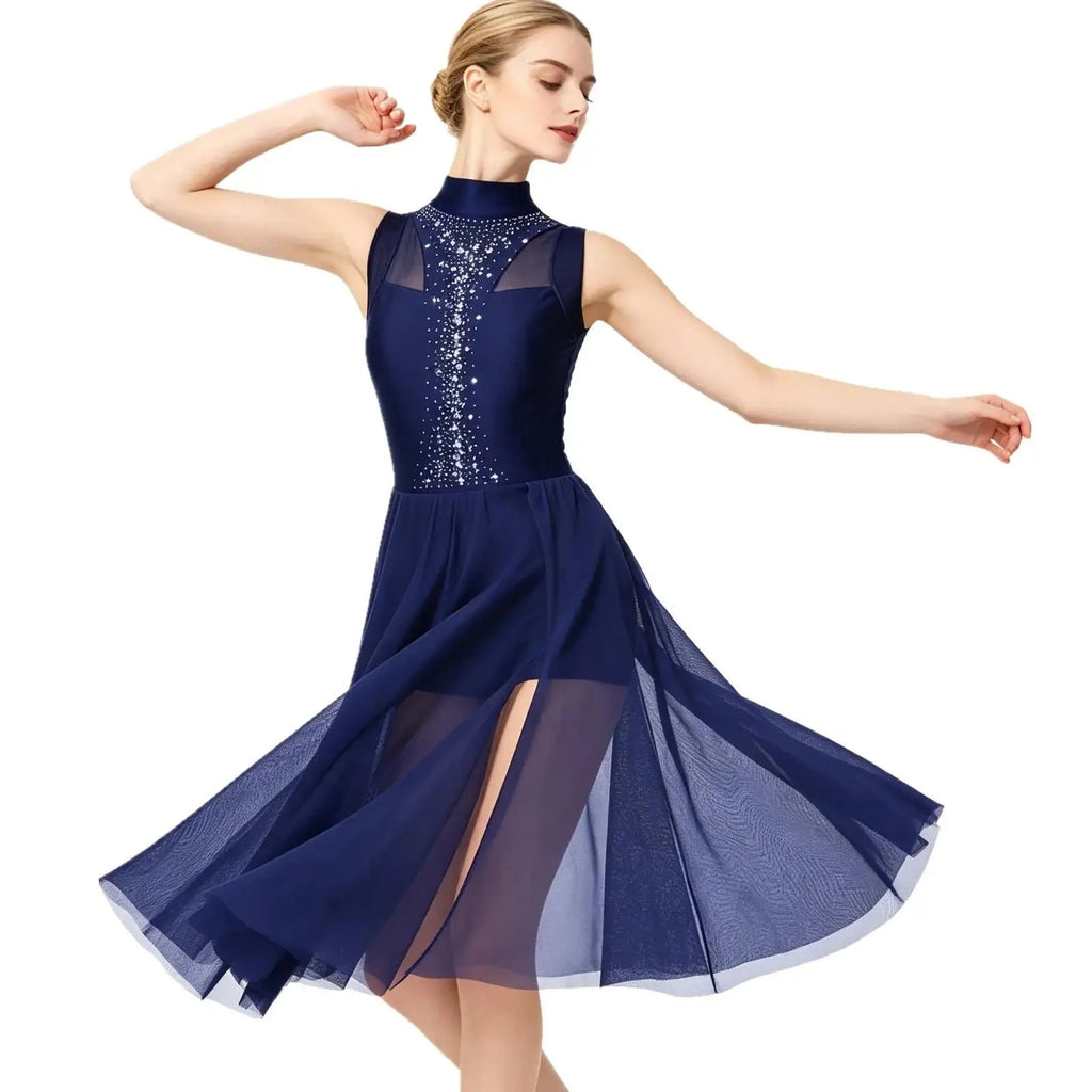 Celestial Rhinestone Keyhole Dance Dress