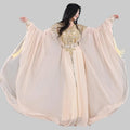 Khaleeji Thobe Belly Dance Costume - Embroidered Sequin Kaftan with Belt