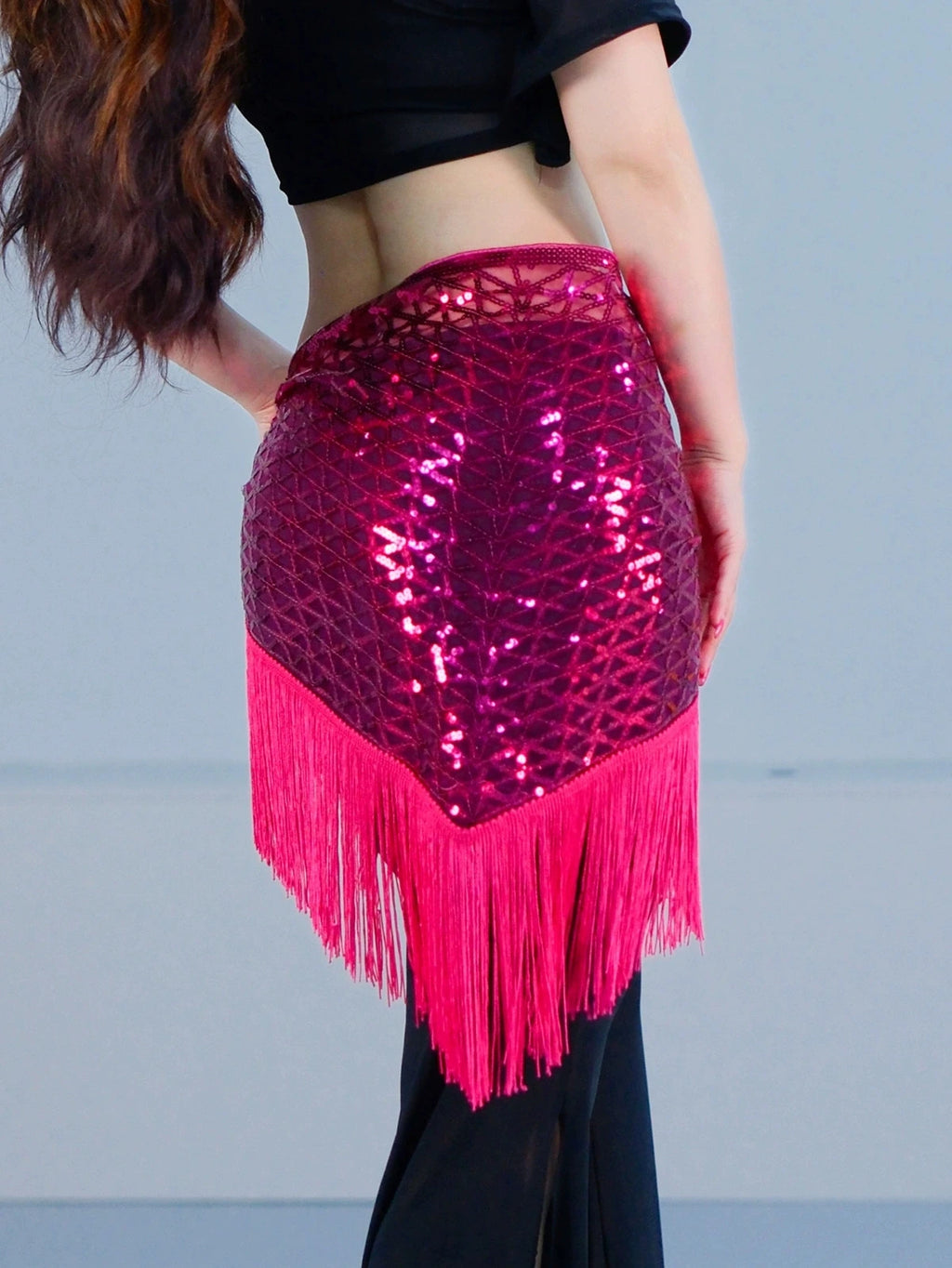 Sequin Triangle Hip Scarf | Fringe Belt | 8 Colors