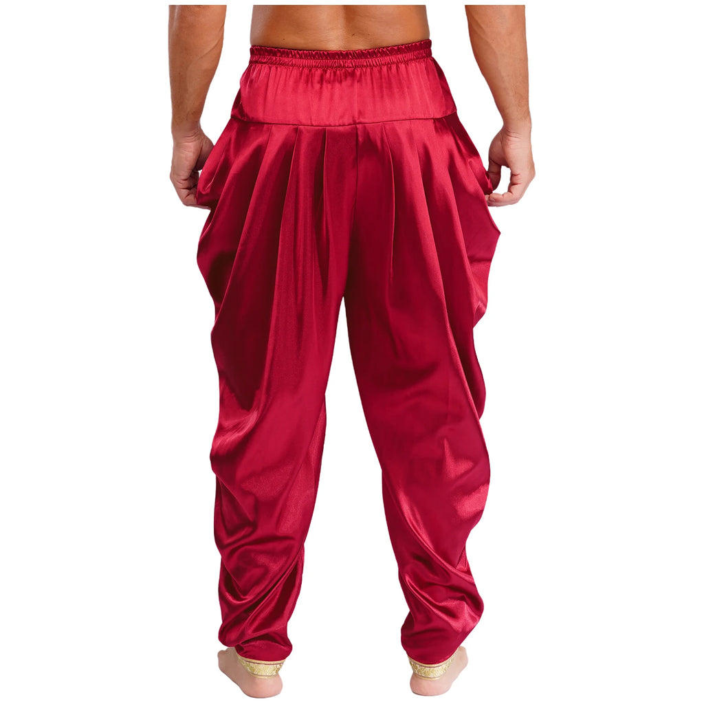 Men's Satin Dhoti Pants | Draped | Elastic Waist