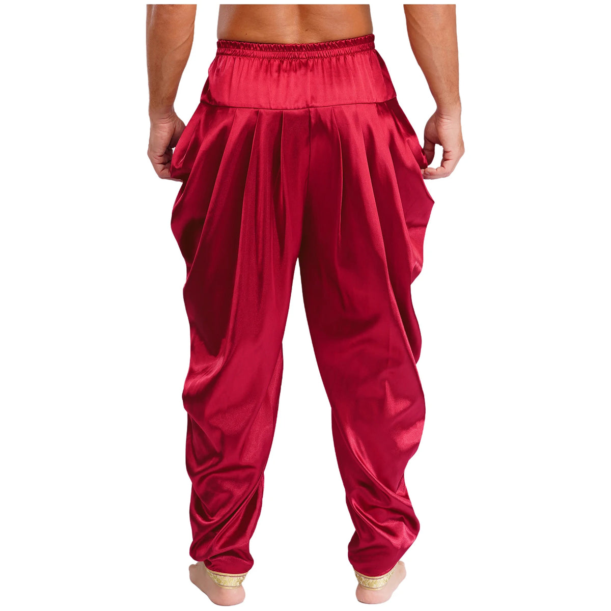 Men's Satin Dhoti Pants | Draped | Elastic Waist