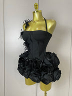 3D Petal Strapless Mini Dress | Sculptural | Stage