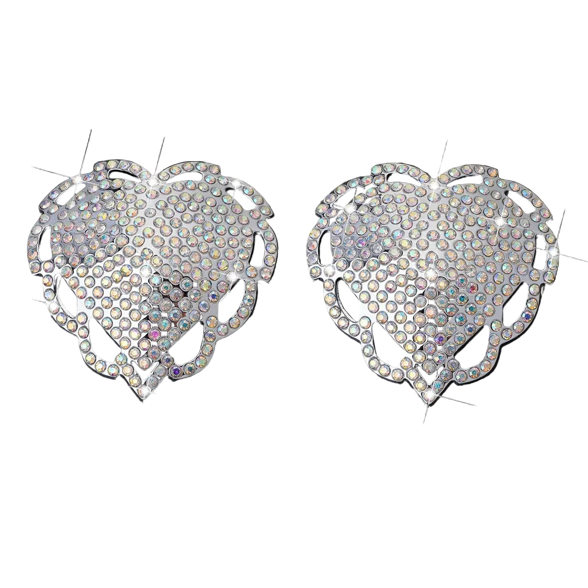 Rhinestone Heart Nipple Pasties | Reusable | 6 Colors