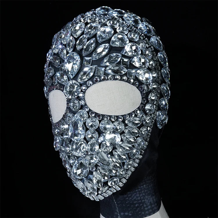 Rhinestone Crystal Performance Balaclava Mask
