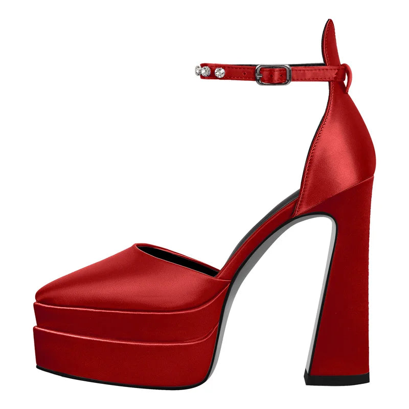 Mary Jane Platform Pump | Ankle Strap | Chunky Heel