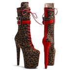 8-Inch Leopard Print Ankle Boots - Suede Platform Boots